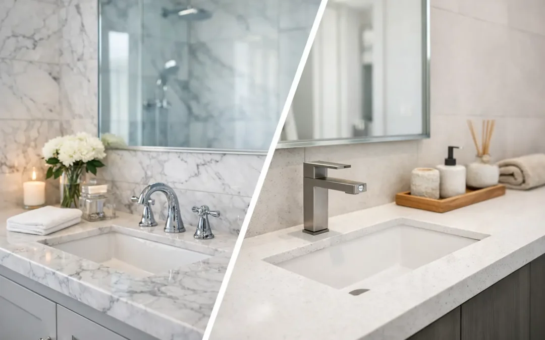 Marble vs Quartz Bathrooms: What to Choose